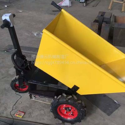 工地手推电动三轮车小型农用工具车拉砖实心轮胎小推车